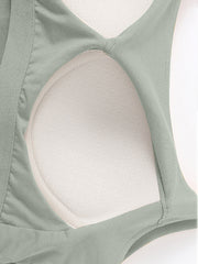Sage built-in bustier crop camisole with breathable textured lining detail