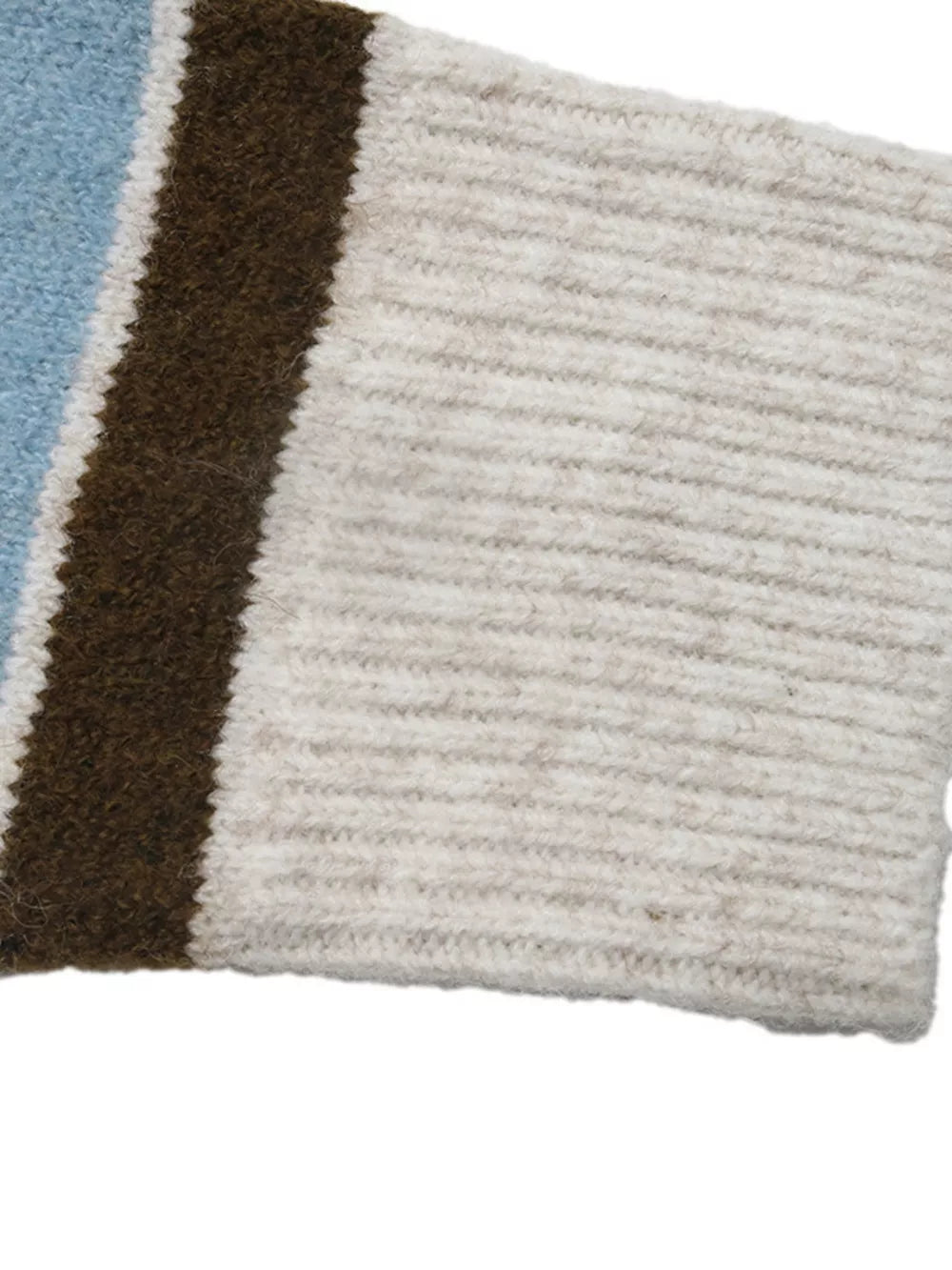 Striped Polo Collar Sweater in Blue, product detail