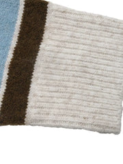 Striped Polo Collar Sweater in Blue, product detail