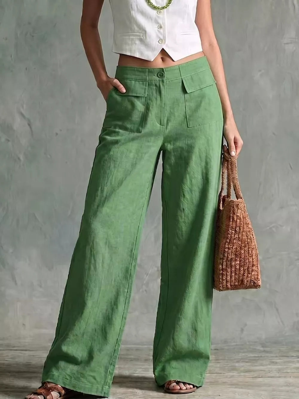 Elevated Wide Leg Pants With Pockets