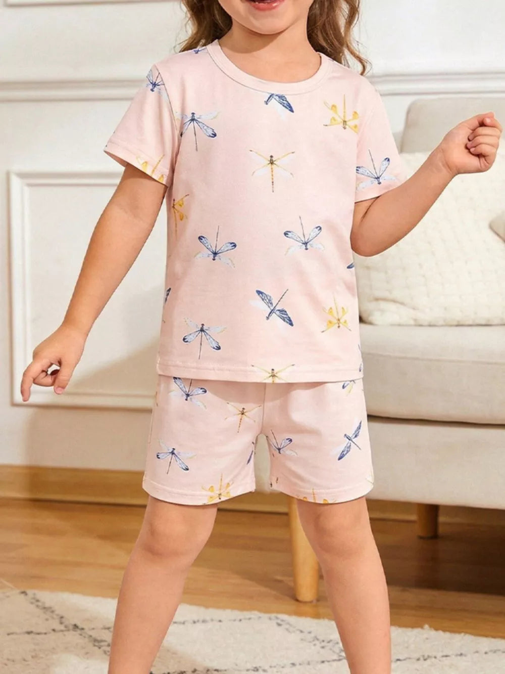 Toddler underwear set, blue, dragonfly print, comfortable cotton blend.