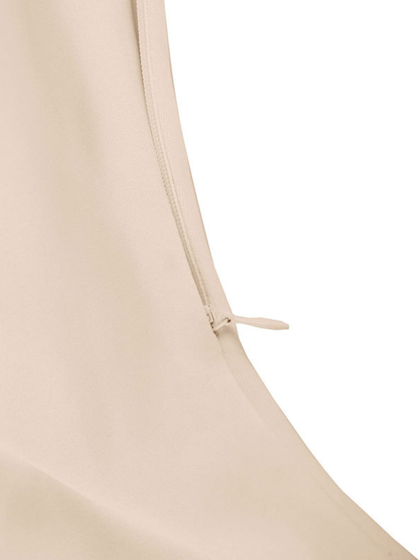 Apricot bowknot one-shoulder mini dress with zipper detail