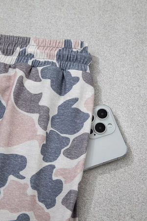 Camouflage Short Sleeve Top And Skirt Set, product detail