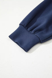 Color Block V Neck Drawstring Hoodie in Gray, product detail