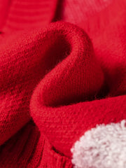 Polka Dot Button Front Oversized V Neck Cardigan in Deep Red, view 11