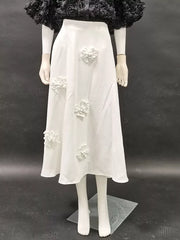 Floral Embellished High-waist Midi Skirt