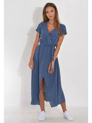 Floral Surplice Midi Dress With Tie Waist