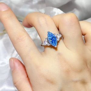 3 Carat 925 Ring in Pastel Blue, front view