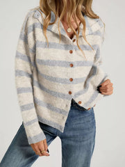 camel cardigan with buttoned and long sleeve
