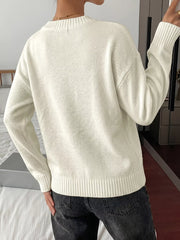 Chic Knit Sweater With Bow Detail