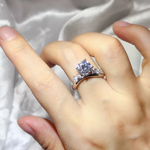0.3 Carat 925 Sterling Silver Moissanite Ring, side view