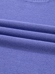 Plus size lavender knit sweater with subtle texture detail.