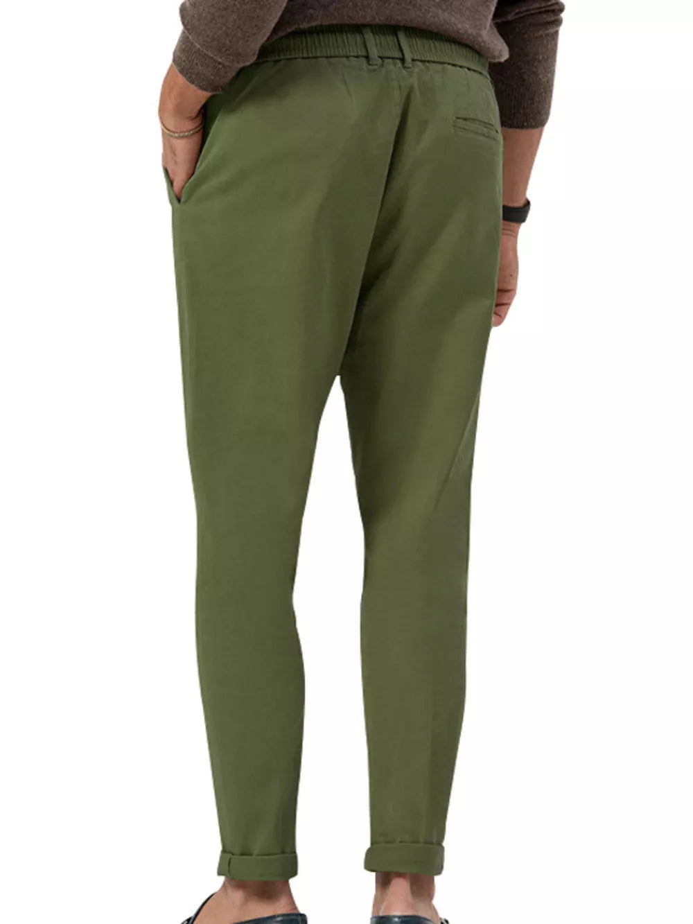 Men's Casual Drawstring Pants Plus Size in Deep Teal, back view
