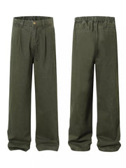 Men's Wide Leg Pants With Elastic Waistband, close-up detail