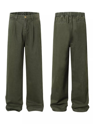 Men's Wide Leg Pants With Elastic Waistband, close-up detail