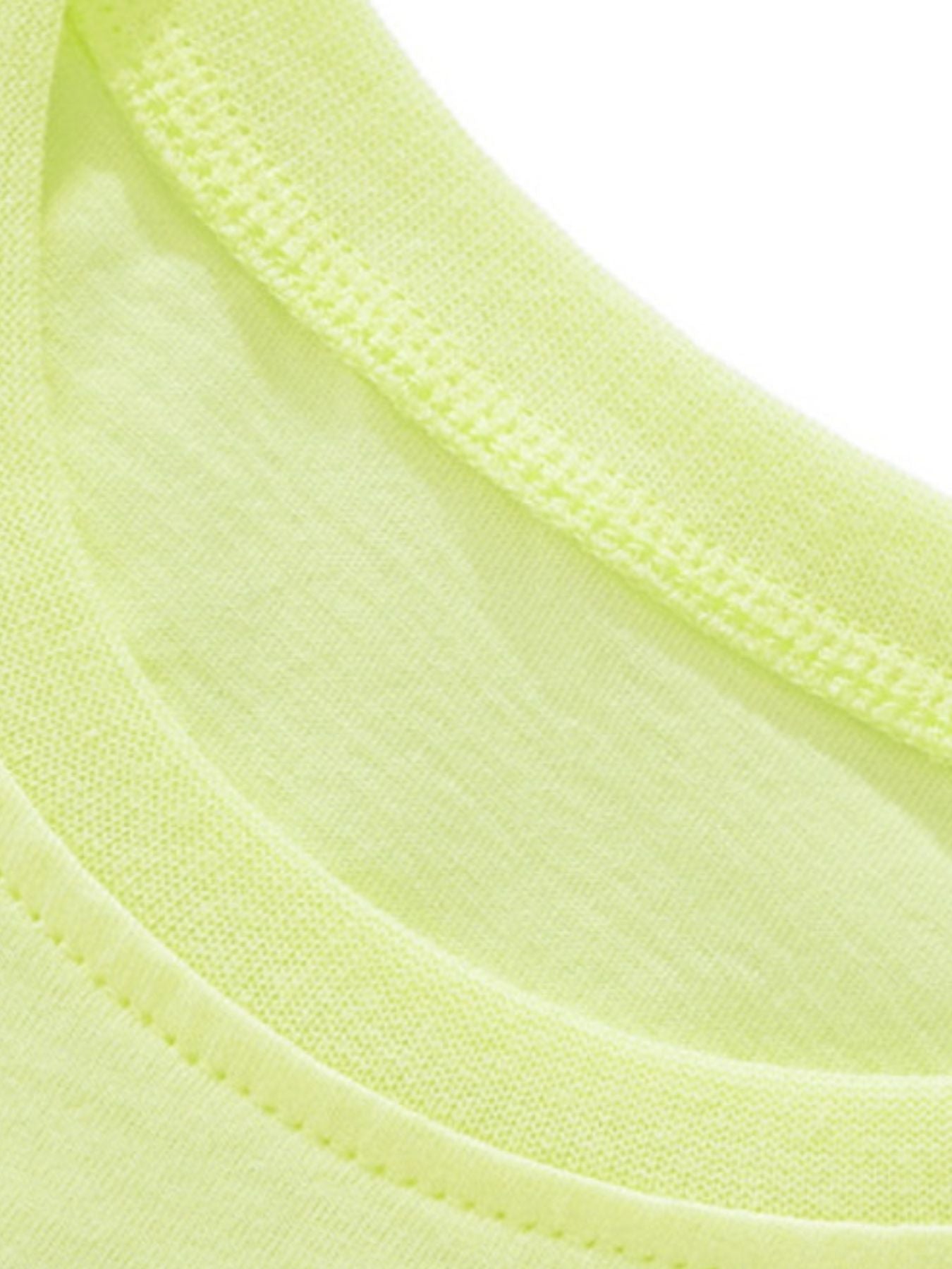 Toddler crew neck t-shirt in bright yellow cotton with reinforced stitching detail.