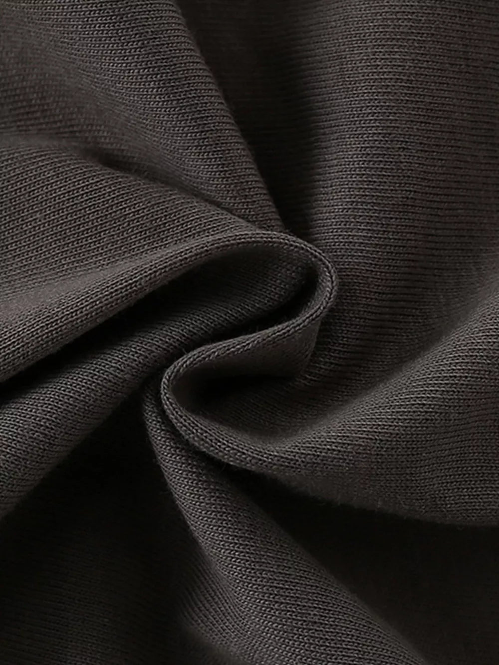 Toddler t-shirt in dark gray cotton with a ribbed texture.