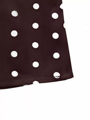 Brown polka dot camisole with tie-back detail