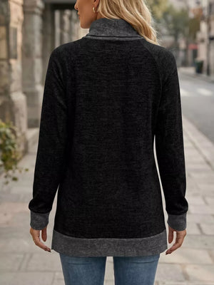 Dark Gray regular turtleneck sweater with turtleneck