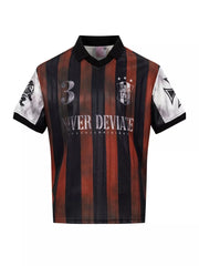 Men's Striped Soccer Jersey T-shirt in Royal Blue, model styling view