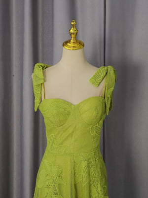 Sweetheart Neck Tie-strap Dress in White, back view