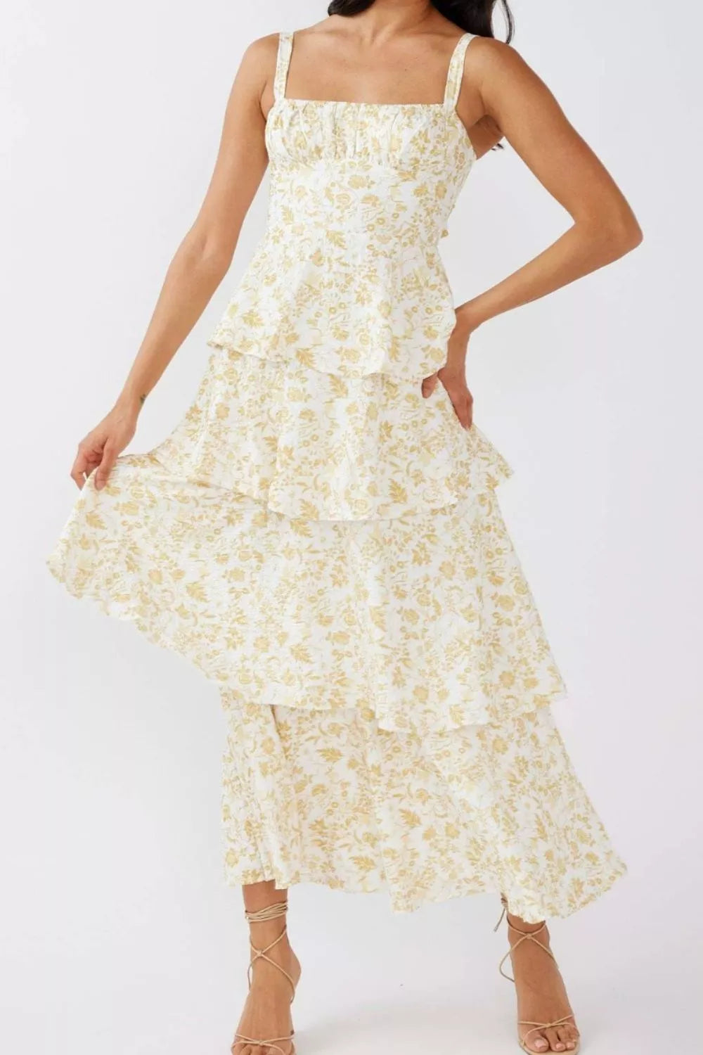 Charming Tiered Floral Maxi Dress