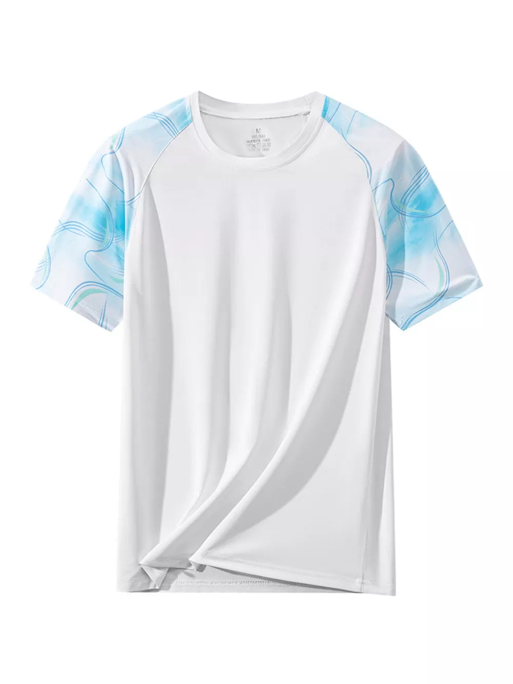 Men's Plus Size Color Block T-shirt in White, model styling view