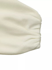 Fleece Bomber Jacket With Zipper in Apricot, product detail