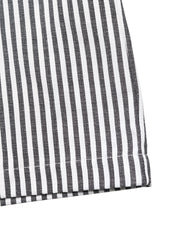 Striped cotton blend maternity romper cover-up with wide legs and a casual chic style.