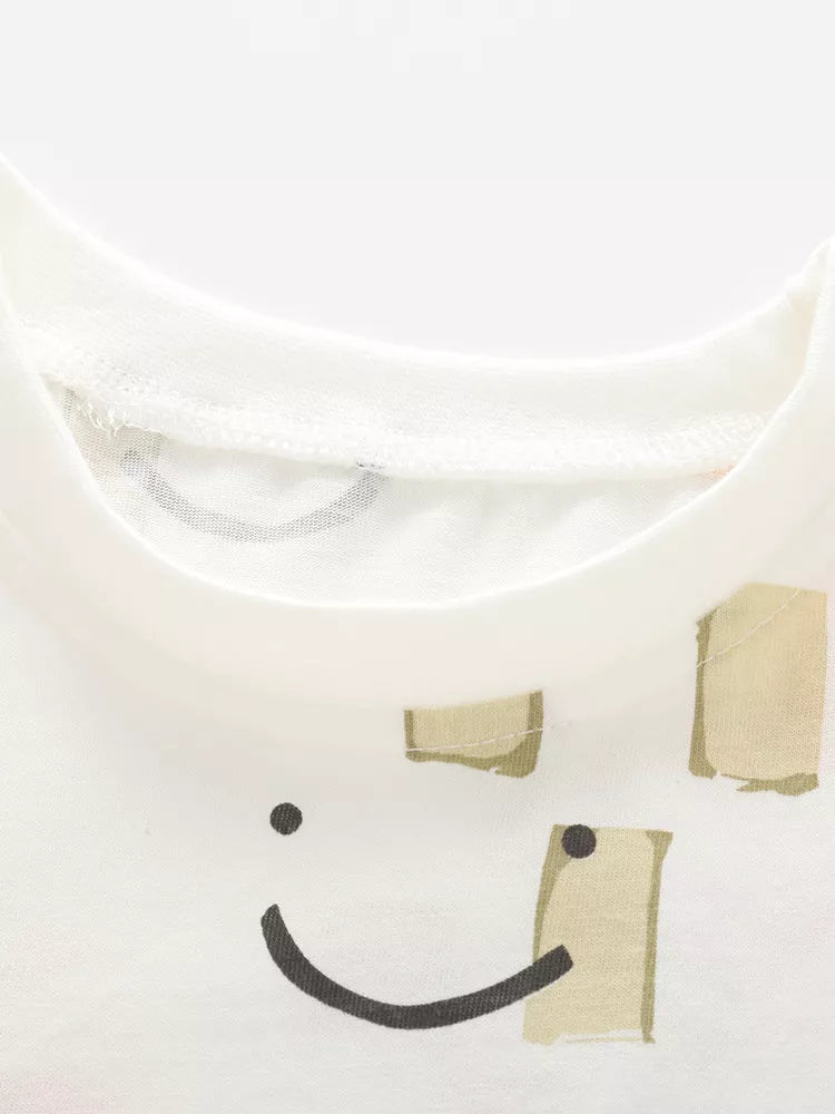 Children's Smiley Sun Print T-shirt, close-up detail