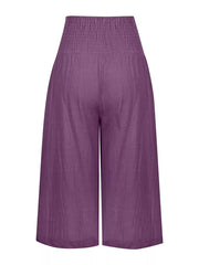 Effortless Smocked Wide-leg Capri Pants