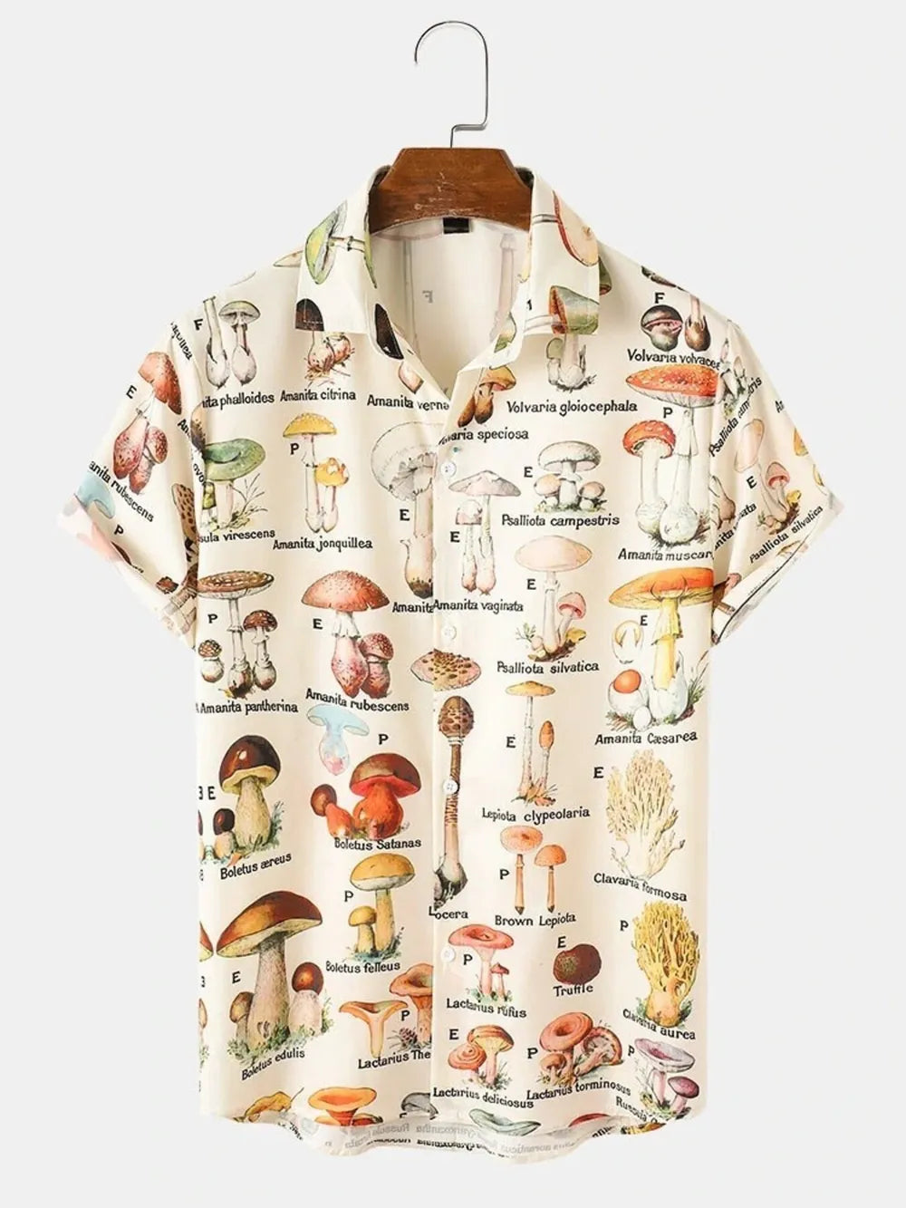 Men's Full Size Printed Button Up Shirt, back view
