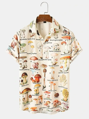 Men's Full Size Printed Button Up Shirt, back view