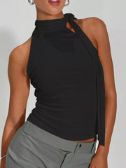 Chic Asymmetric Halter Neck Tank