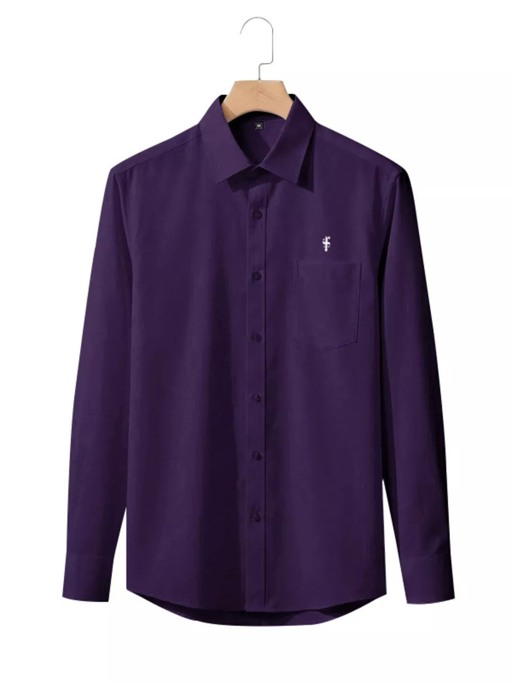 Men's Slim Fit Button Up Shirt Plus Size in Black, view 17