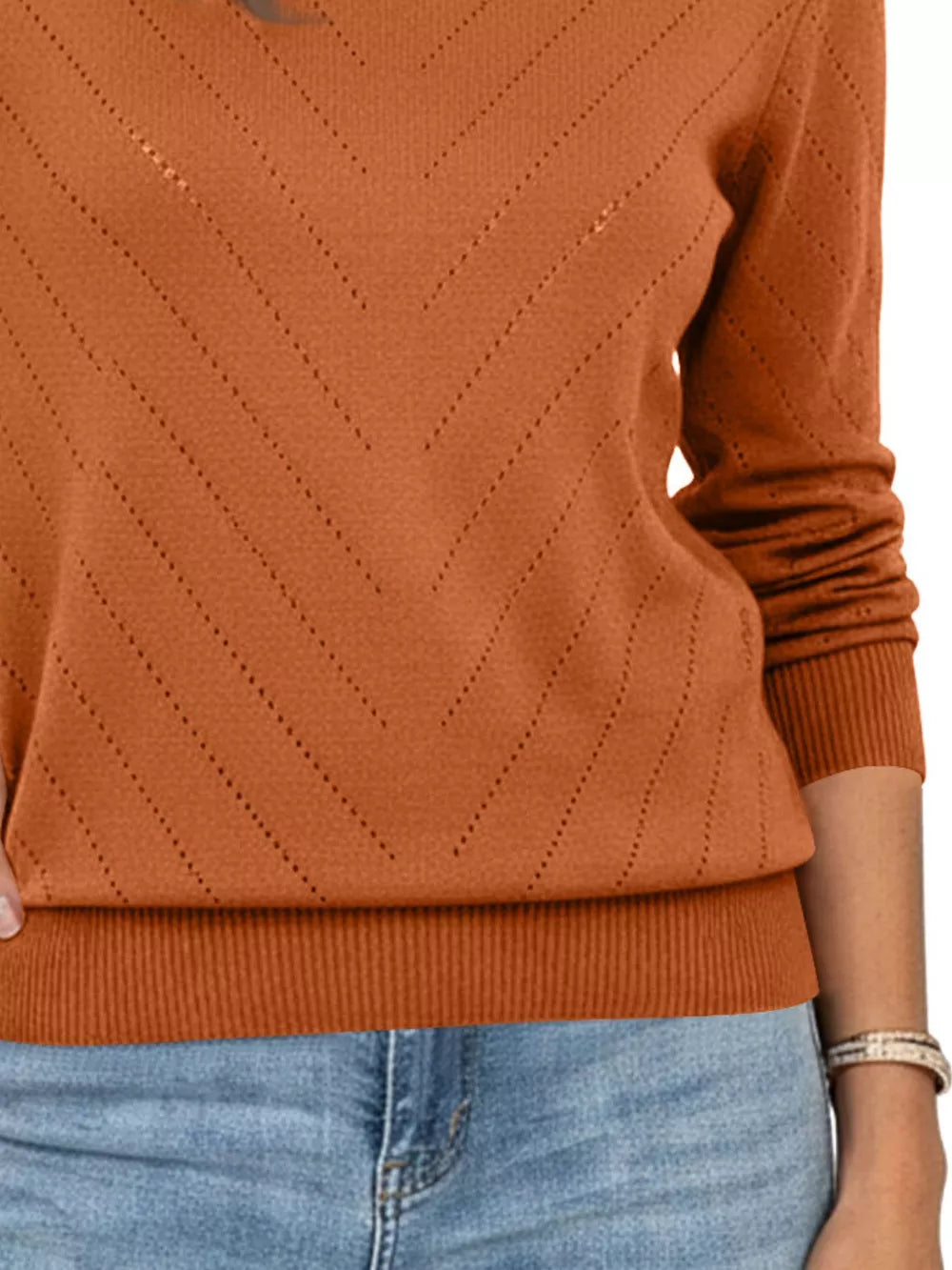 Dark Green regular pullover sweater with round neck