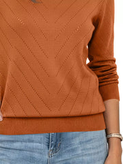 Dark Green regular pullover sweater with round neck