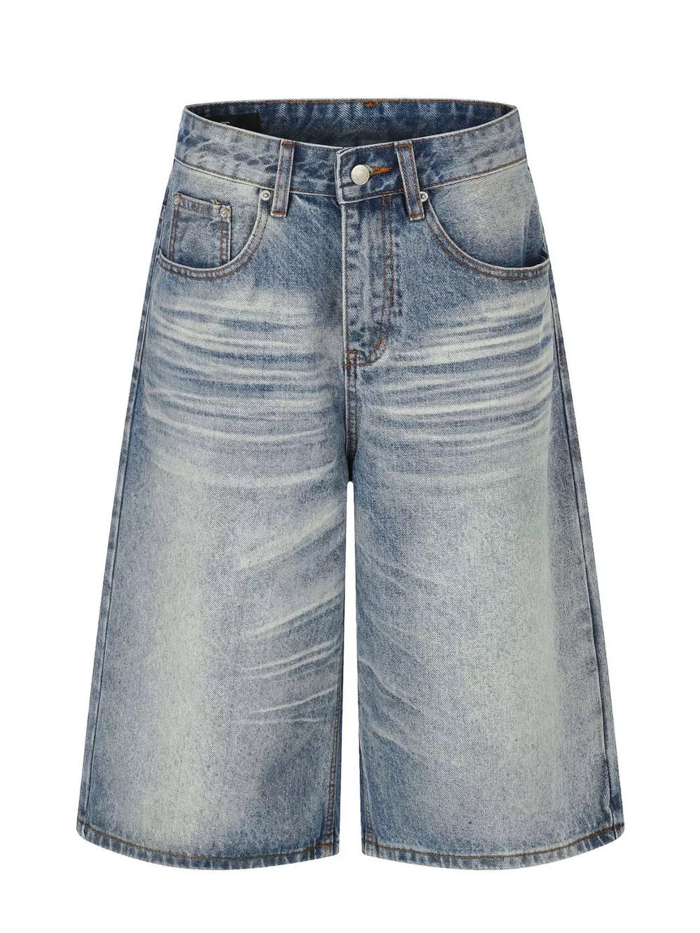 Men's Vintage Wash Wide Leg Denim Capris, front view