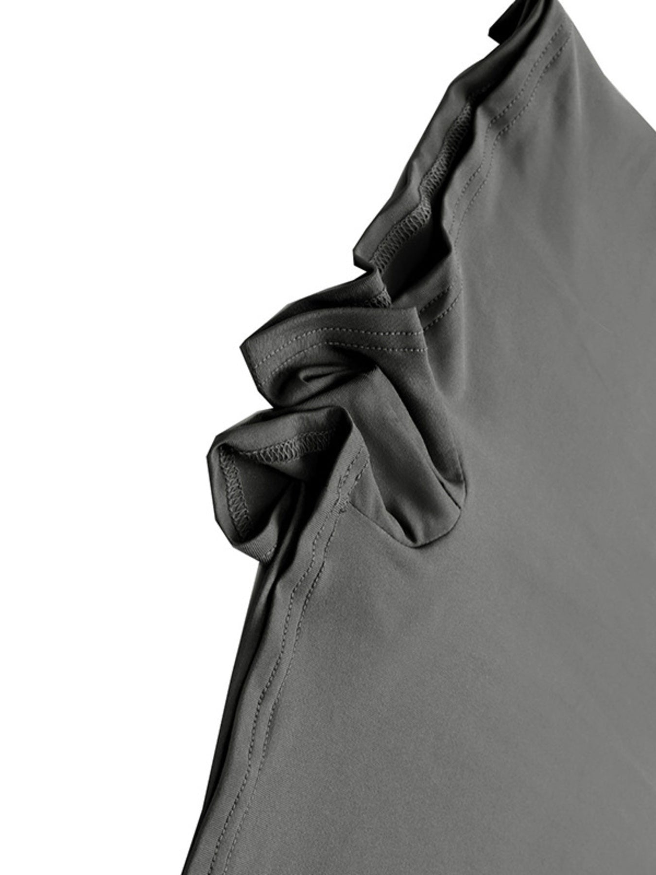 Grey cotton blend active romper with ruffled sleeve detail