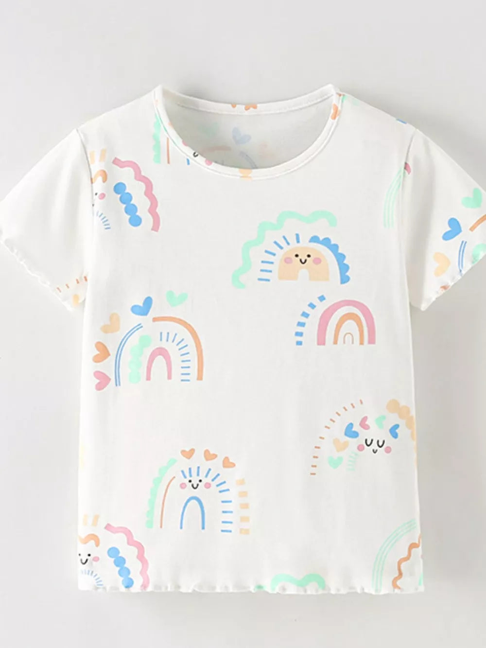 Children's Rainbow Print Short Sleeve T-shirt, side view