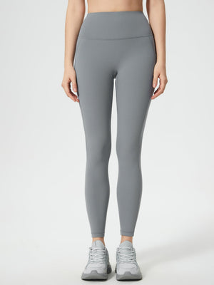 Gray sculpted contour leggings with side pocket detail and high waist.