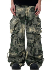 Men's Camouflage Loose Fit Cargo Pants in Camouflage, front view