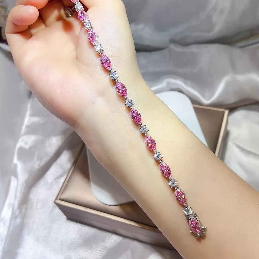 Sterling Moissanite Bracelet, side view