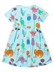 Dinosaur Adventure A-line Dress For Kids