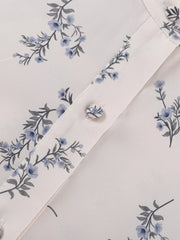 Charming Floral Balloon Sleeve Two-piece Set