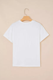 Coquette Cowgirl Elements Printed Relaxed Tee in White, model styling view