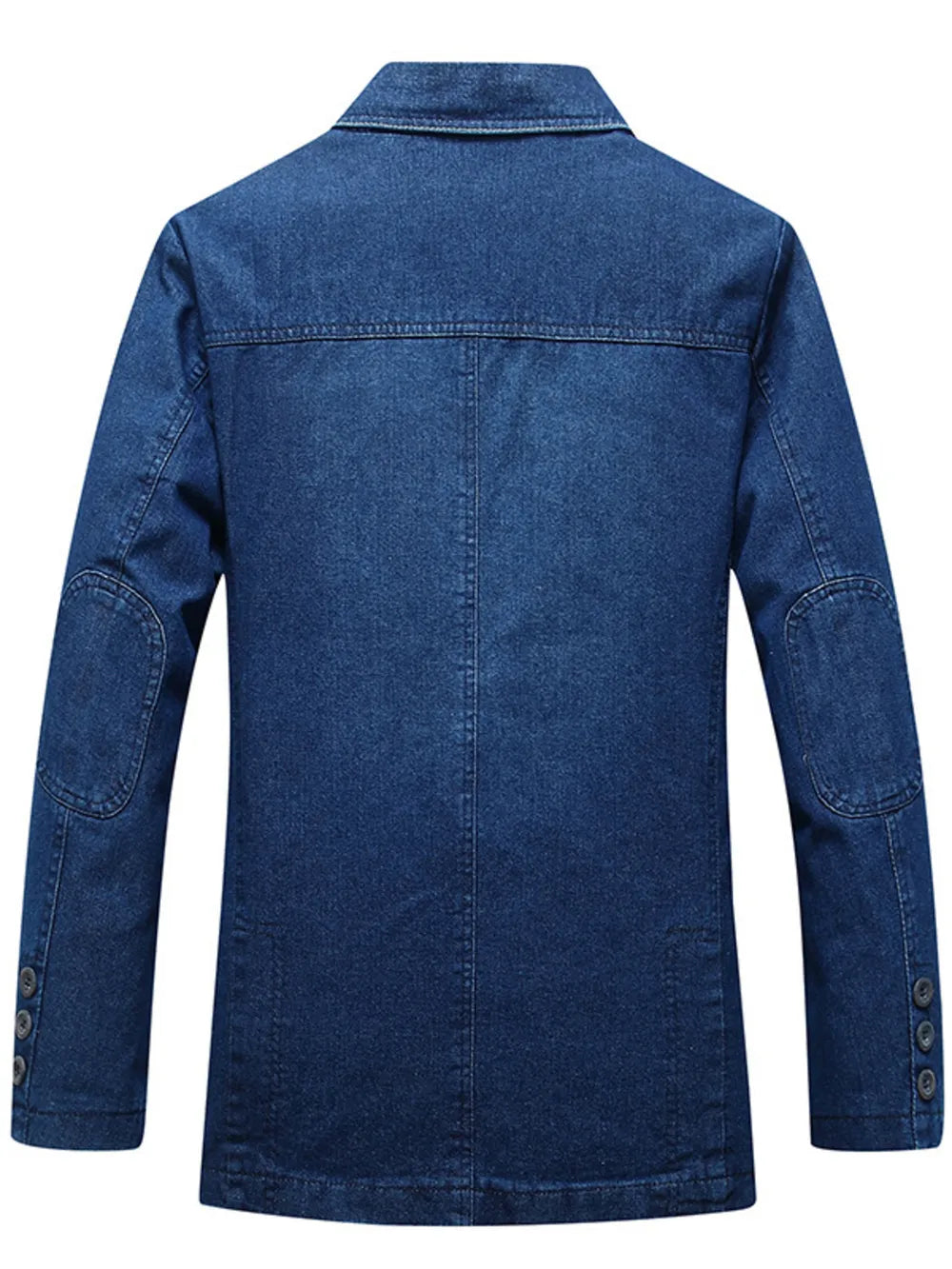 Men's Plus Size Button Up Denim Blazer, close-up detail