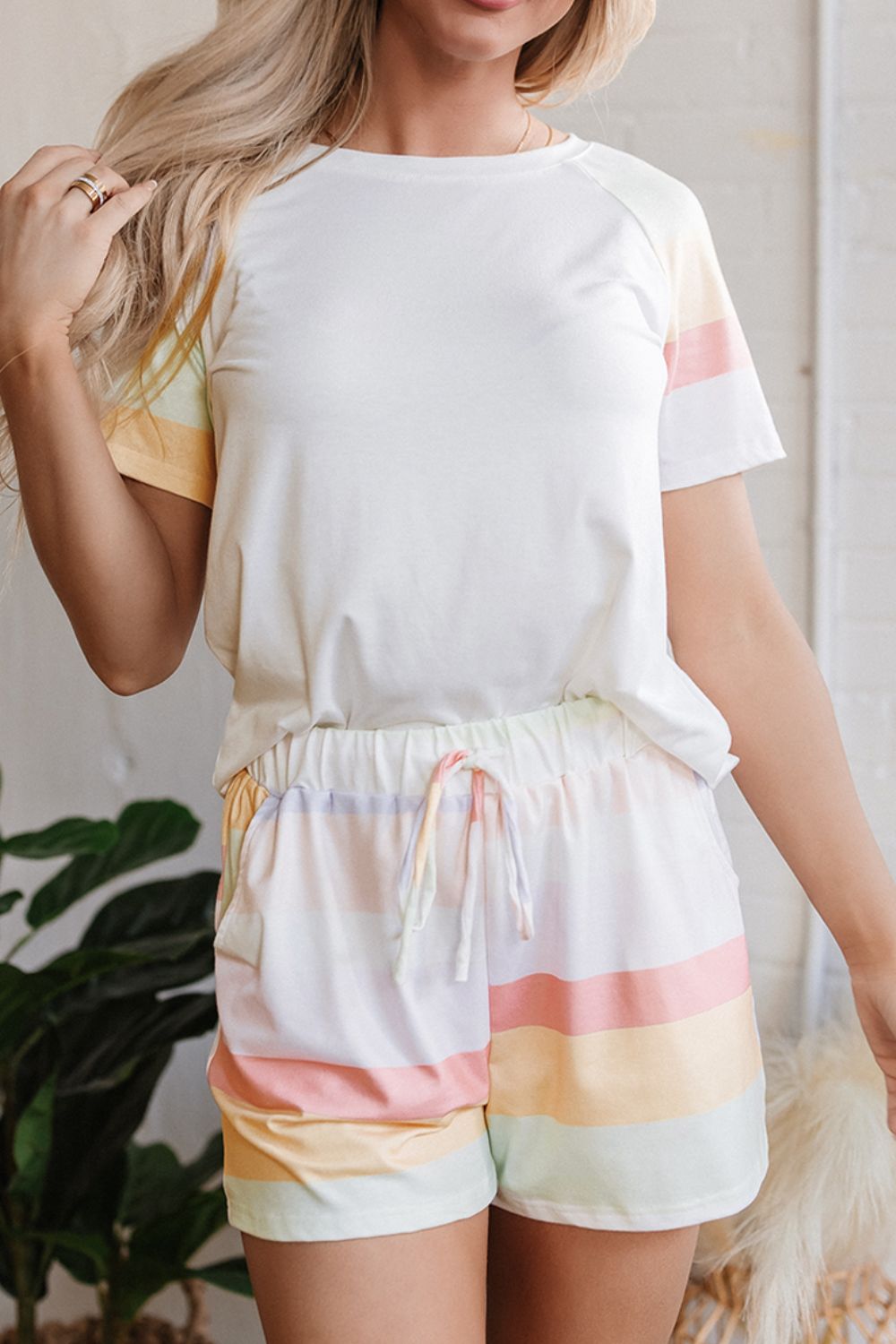 White loungewear set, comfortable and chic, for adults.