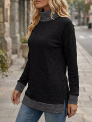 classic turtleneck sweater in Light Gray with turtleneck