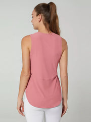 Ribbed Active Tank With Curved Hem